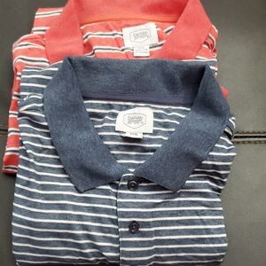 Berkley Jensen Men's Polo Shirt - Blue and Red Stripes